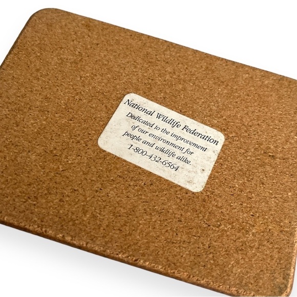 National Wildlife Federation Coasters Set of 4 Tiger Leopard Hardboard Cork 1993 - Picture 5 of 11